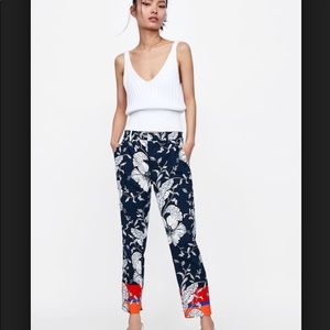 Zara modern print chinos